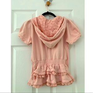 Juicy Couture Pale Pink Ruffle Zip Top